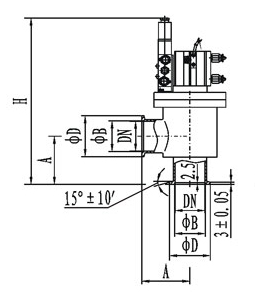 Клапан высоковакуумный демпфирующий с пневматическим приводом GDQ-J25/KF