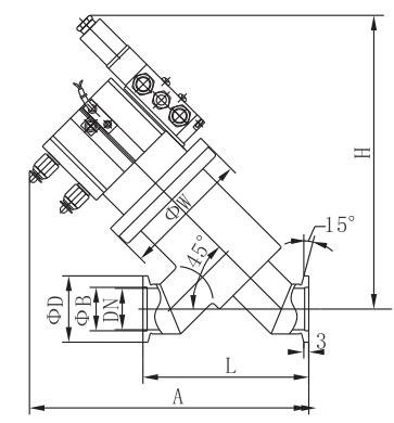 Клапан высоковакуумный проходной створчатый с пневматическим приводом GDQ-J16/KF
