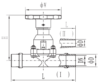 Клапан высоковакуумный диафрагменный GM-40-H(I)
