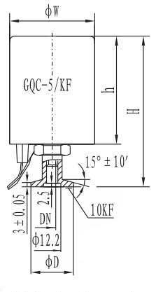 Клапан вакуумный газовый электромагнитный GQC-5/KF