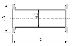 Патрубок с поворотными фланцами (ниппель) KF50, длина 140 мм 